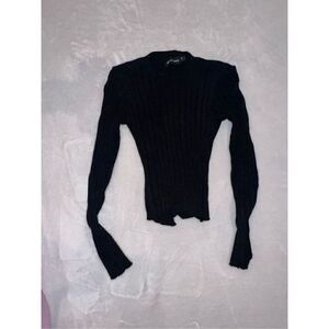 Prettylittlething womens black top size 0 open back